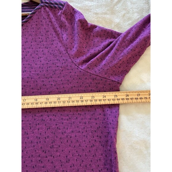 T By Talbots Tee Size 2X Knit Blouse Contrast Trim Dots Boat Neck Athleisure - Picture 8 of 11